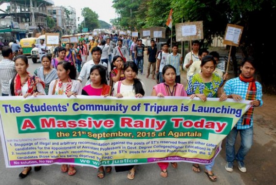 Studentsâ€™ Community of Tripura protests against the unfair recommendation by TPSC